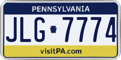 PA license plate JLG7774