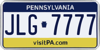 PA license plate JLG7777
