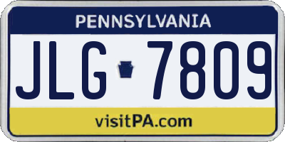 PA license plate JLG7809