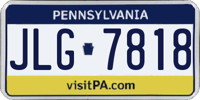 PA license plate JLG7818