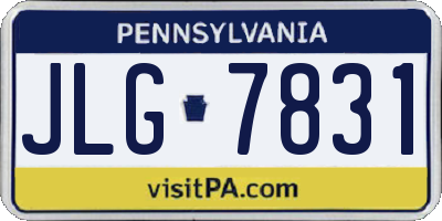 PA license plate JLG7831