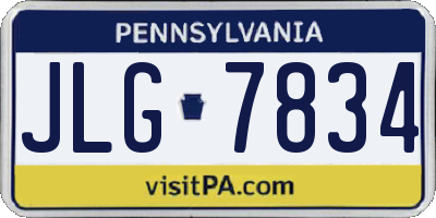 PA license plate JLG7834