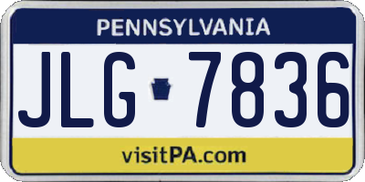 PA license plate JLG7836