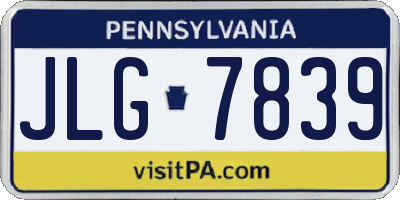 PA license plate JLG7839