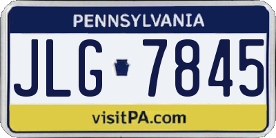 PA license plate JLG7845