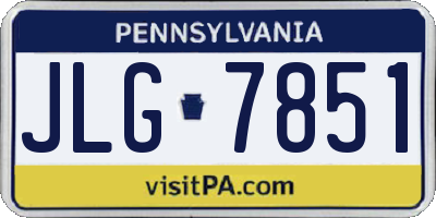 PA license plate JLG7851