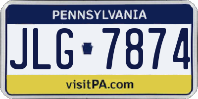 PA license plate JLG7874