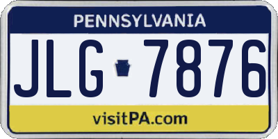 PA license plate JLG7876