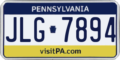PA license plate JLG7894