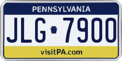 PA license plate JLG7900