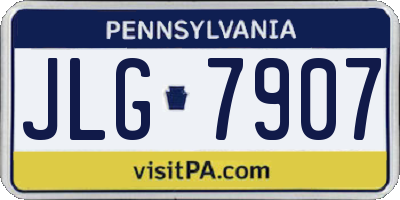 PA license plate JLG7907