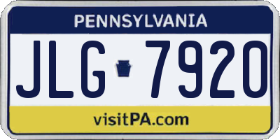 PA license plate JLG7920