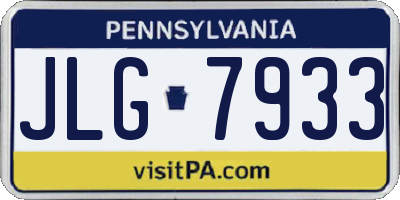PA license plate JLG7933
