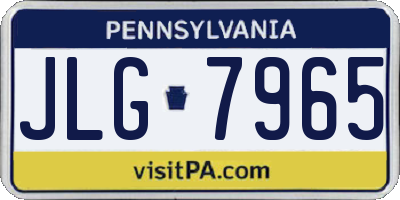PA license plate JLG7965