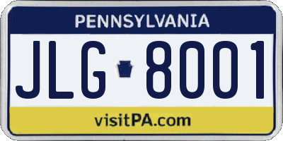 PA license plate JLG8001