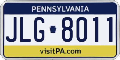 PA license plate JLG8011