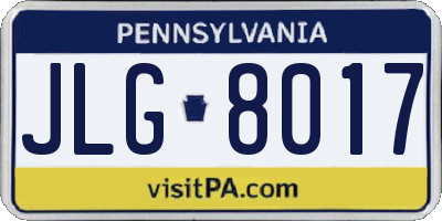 PA license plate JLG8017