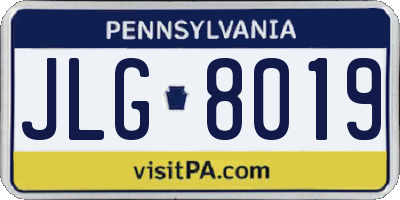 PA license plate JLG8019