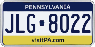 PA license plate JLG8022