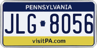 PA license plate JLG8056
