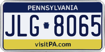 PA license plate JLG8065