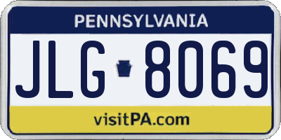 PA license plate JLG8069