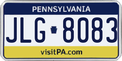 PA license plate JLG8083