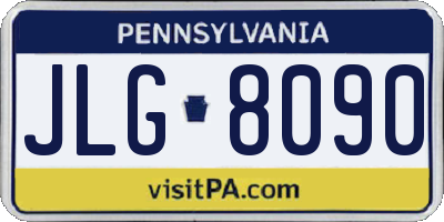 PA license plate JLG8090