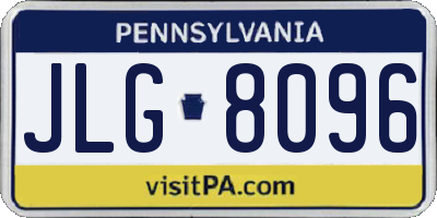 PA license plate JLG8096
