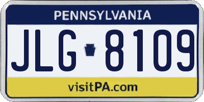 PA license plate JLG8109