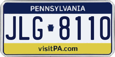 PA license plate JLG8110