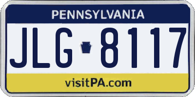 PA license plate JLG8117