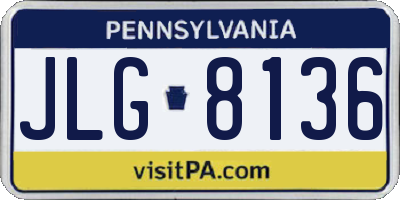 PA license plate JLG8136