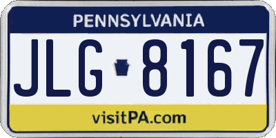 PA license plate JLG8167