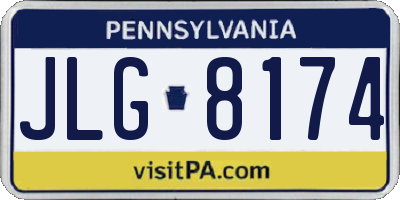 PA license plate JLG8174