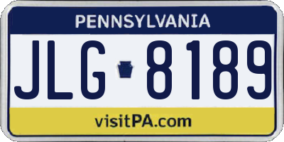 PA license plate JLG8189