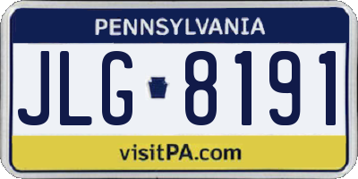 PA license plate JLG8191