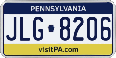 PA license plate JLG8206
