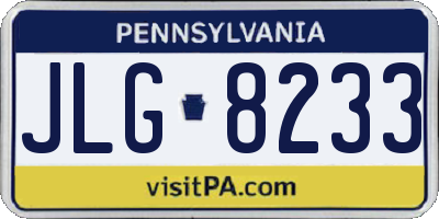 PA license plate JLG8233