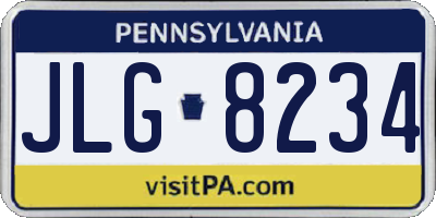 PA license plate JLG8234