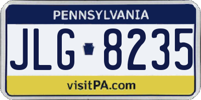 PA license plate JLG8235