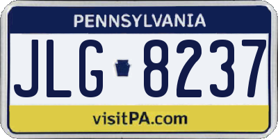 PA license plate JLG8237