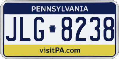 PA license plate JLG8238