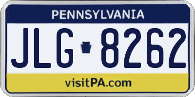 PA license plate JLG8262