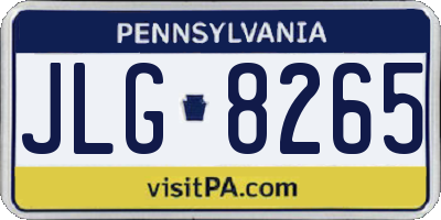 PA license plate JLG8265