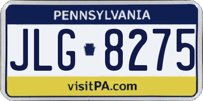 PA license plate JLG8275