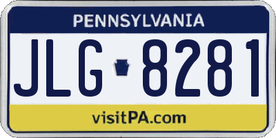 PA license plate JLG8281