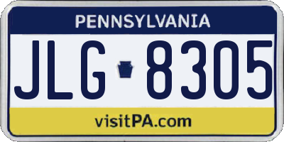 PA license plate JLG8305
