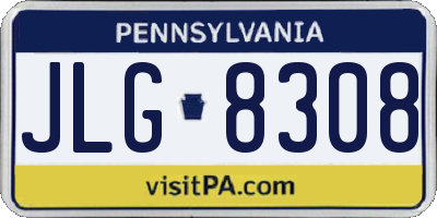PA license plate JLG8308