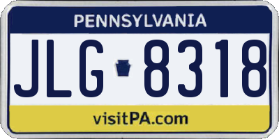 PA license plate JLG8318